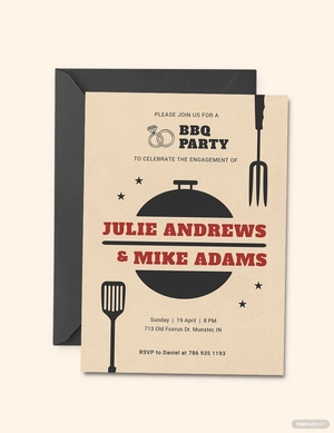 Fall Wedding Engagement BBQ Invitation Template
