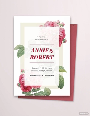 Wildflower Wedding Invitation Template