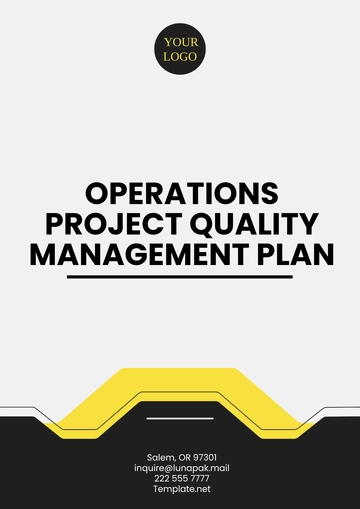 Free Operations Project Quality Management Plan Template to Edit Online