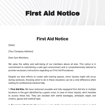 Free First Aid Notice Template to Edit Online