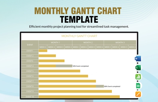 Monthly Gantt Chart Template