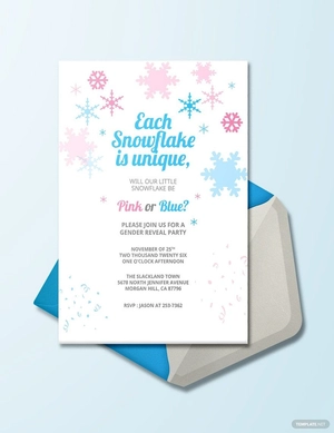 Winter Gender Reveal Invitation Template