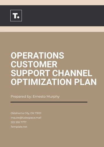 Free Operations Customer Support Channel Optimization Plan Template to Edit Online