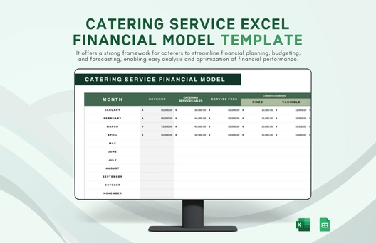 Catering Service Excel Financial Model Template