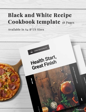 Black and White Recipe Cookbook Template