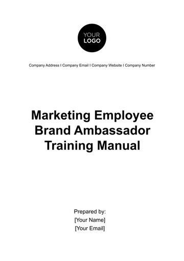 Free Marketing Employee Brand Ambassador Training Manual Template to Edit Online