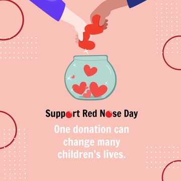 Free Red Nose Day WhatsApp Post Template to Edit Online