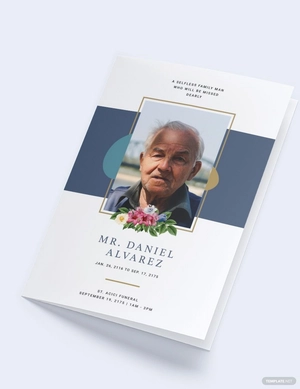 Creative Funeral Obituary Bi-Fold Brochure Template