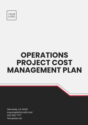 Free Operations Project Cost Management Plan Template to Edit Online