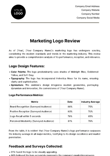 Free Marketing Logo Review Template to Edit Online