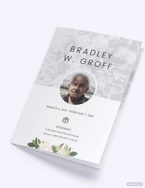 Editable Funeral Mass Bi-fold Brochure Template