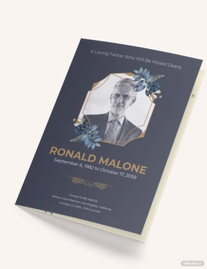 Father/Dad Funeral Program Bi-Fold Brochure Template