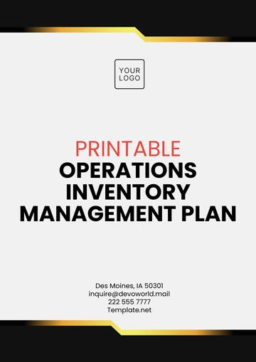 Free Printable Operations Inventory Management Plan Template to Edit Online