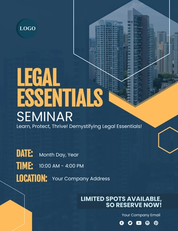 Free Legal Essentials Seminar Flyer Template to Edit Online