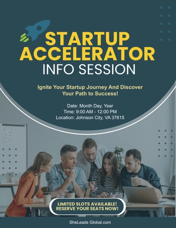 Free Startup Accelerator Info Session Flyer Template to Edit Online