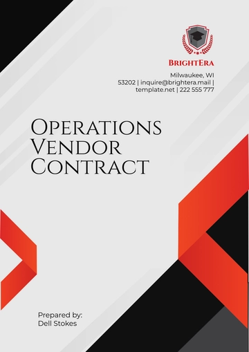 Free Operations Vendor Contract Template to Edit Online