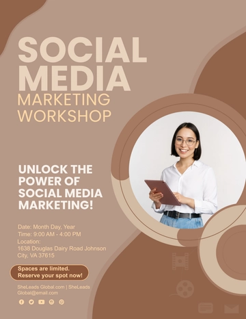 Free Social Media Marketing Workshop Flyer Template to Edit Online