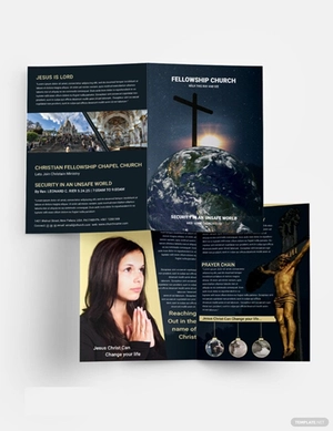 Church Bi-Fold Brochure Template