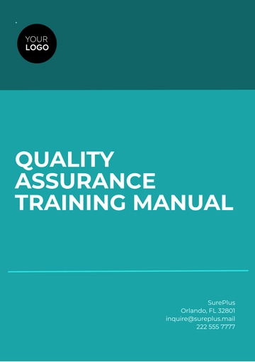 Free Quality Assurance Training Manual Template to Edit Online