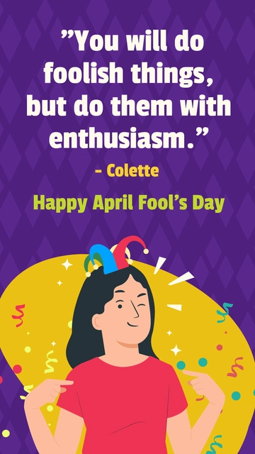 Free April Fool's Day Quote Template to Edit Online