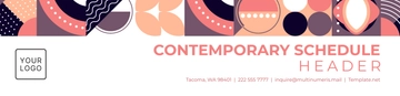Free Contemporary Schedule Header Template to Edit Online