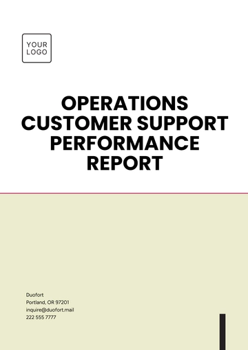 Free Operations Customer Support Performance Report Template to Edit Online