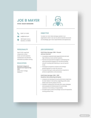 HVAC Sales Manager Resume