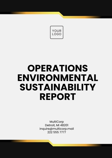 Free Operations Environmental Sustainability Report Template to Edit Online