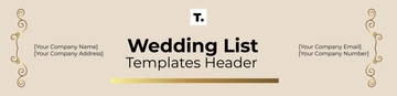 Free Wedding List Templates Header to Edit Online