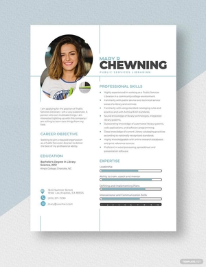 Public Services Librarian Resume
