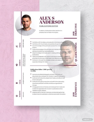 Publications Editor Resume