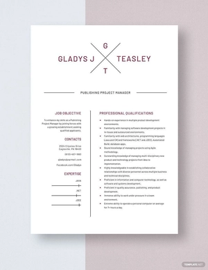 Publishing Project Manager Resume