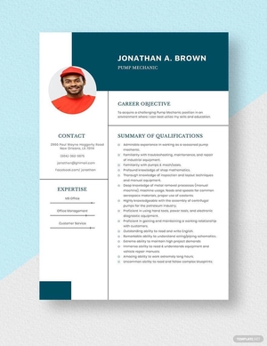Pump Mechanic Resume