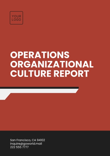 Free Operations Organizational Culture Report Template to Edit Online