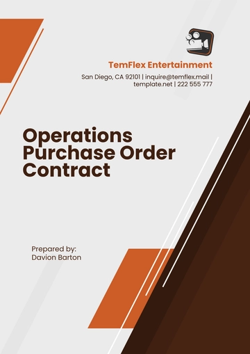 Free Operations Purchase Order Contract Template to Edit Online