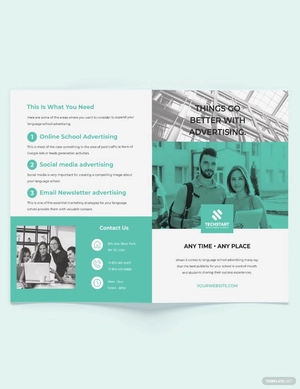 School Advertising Bi-fold Brochure Template