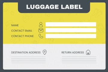 Free Luggage Label Template to Edit Online