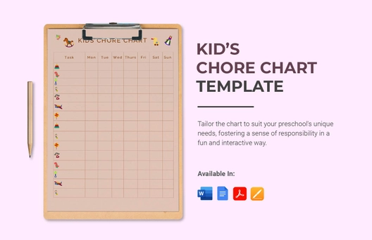 Kid's Chore Chart Template