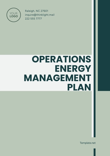 Free Operations Energy Management Plan Template to Edit Online
