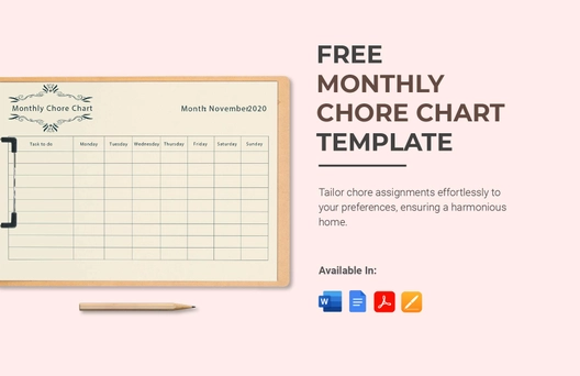 Monthly Chore Chart Template