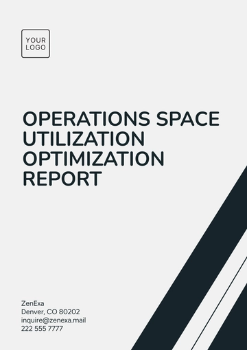 Free Operations Space Utilization Optimization Report Template to Edit Online