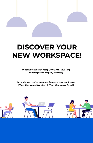 Free Co-working Space Open House Poster Template to Edit Online