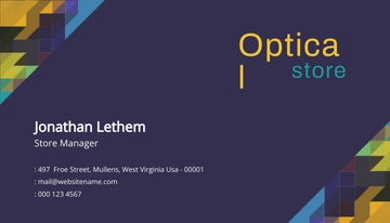 Free Optical Store Business Card Template to Edit Online