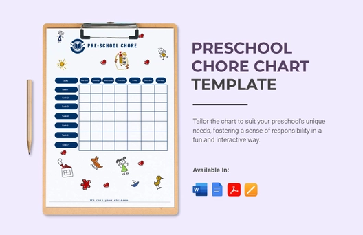 Preschool Chore Chart Template