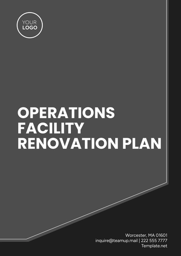 Free Operations Facility Renovation Plan Template to Edit Online
