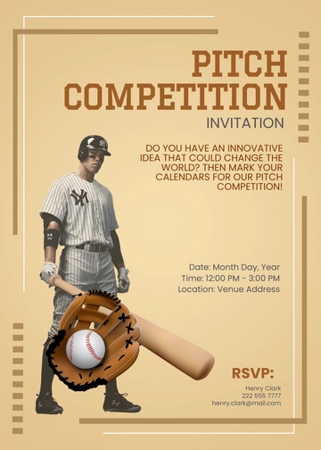 Free Pitch Competition Invitation Card Template to Edit Online