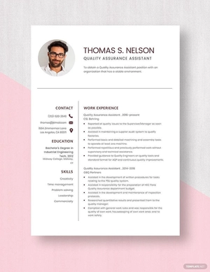 Quality Assurance Assistant Resume