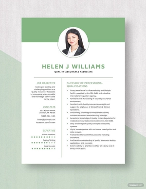 Quality Assurance Associate Resume