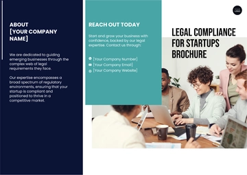 Free Legal Compliance for Startups Brochure Template to Edit Online