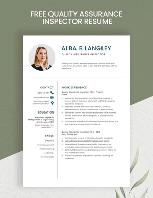 Quality Assurance Inspector Resume